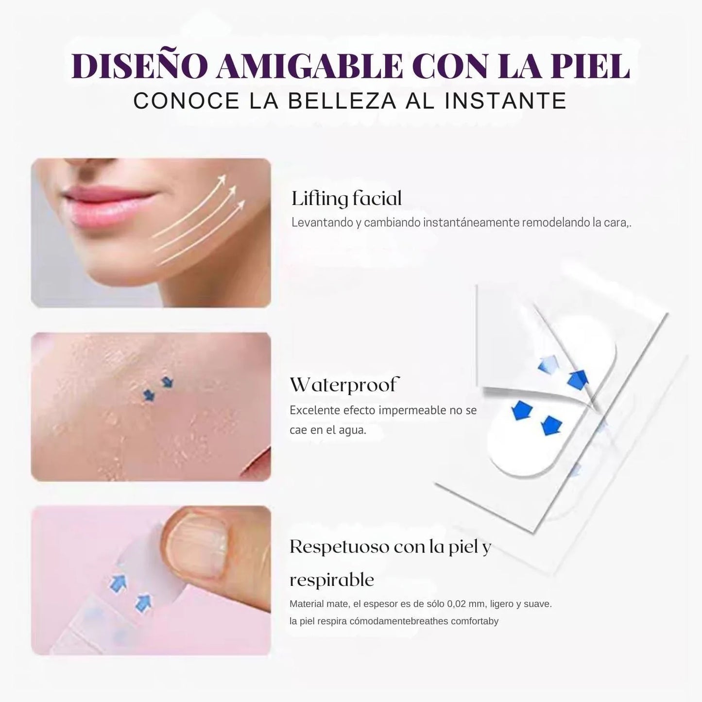 InvisiLift™ – Parches Faciales Lifting (40uni x Caja)
